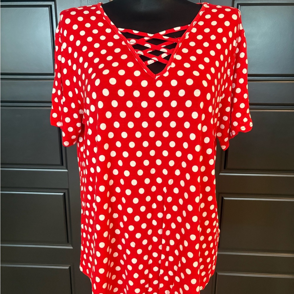Red Polka Dot Women's Top